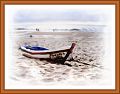 Barque sur la plage-border